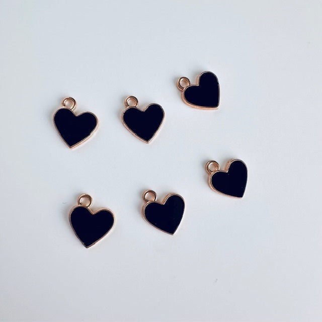 Black heart charms